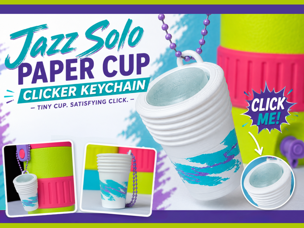 Jazz Paper Cup lyklakippa smellir fyrir dósakælir