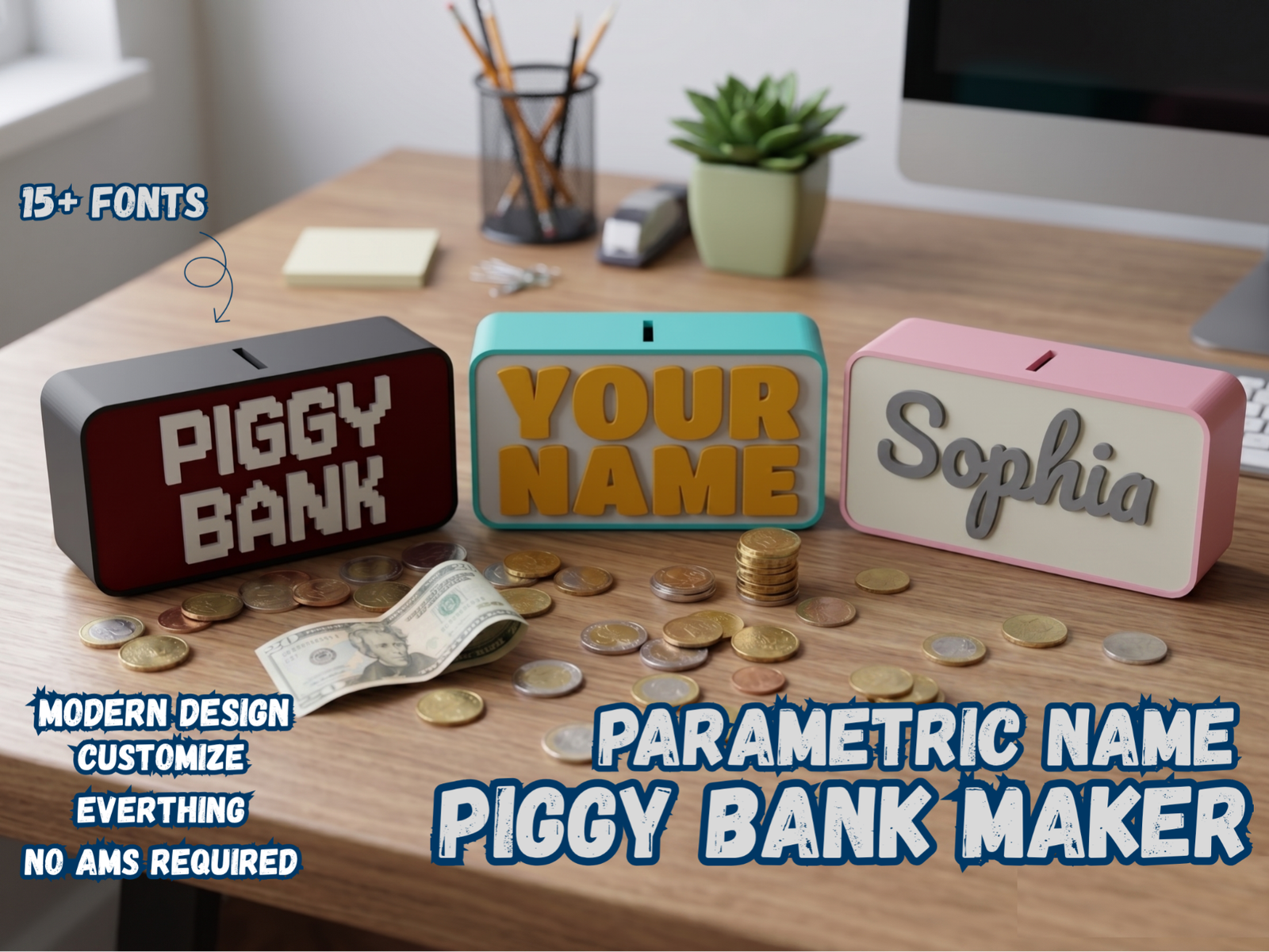 Parametric Name Piggy Bank Maker