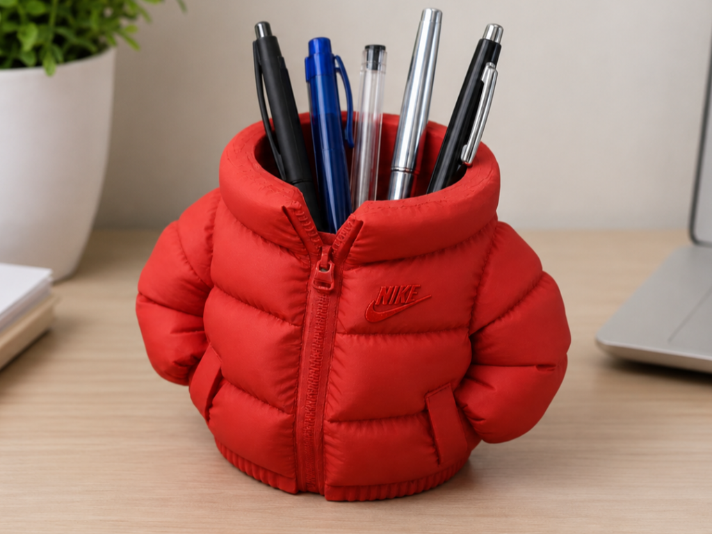 Puffer Jacket pennahaldari – skrifborðsskipuleggjari