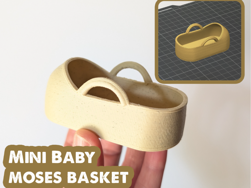 Mini Baby Moses Basket Miniature dúkkuhús