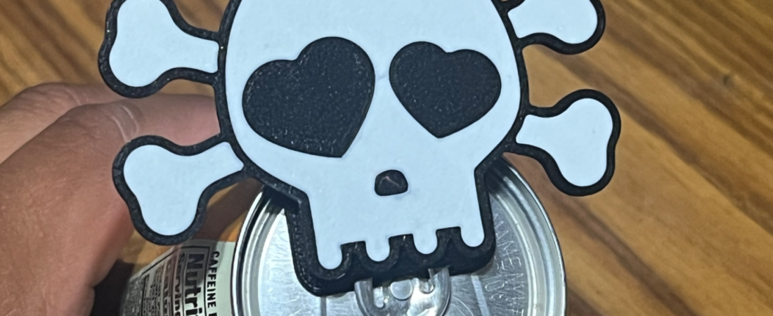 Heart Skull Pop Dósaflipaopnari