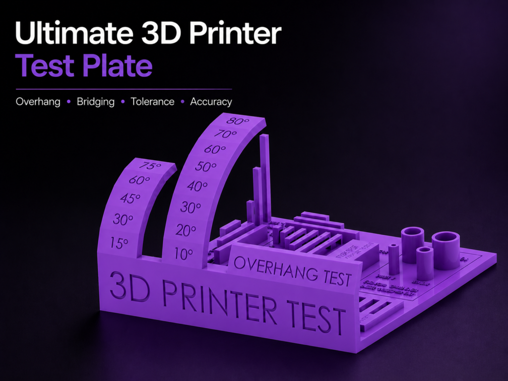 Fullkominn 3D prentara prófunarplata
