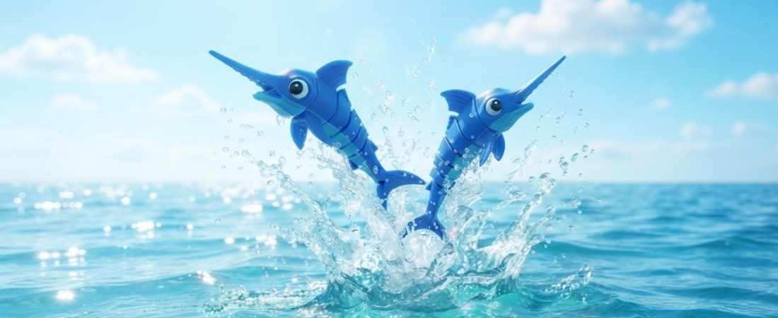 Flexi-Swordfish – Fidget Toy – Prentun á sínum stað