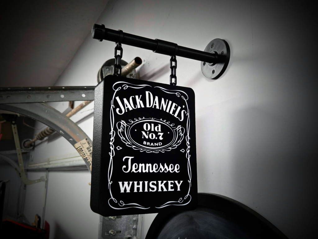 JACK DANIELS ~ 2-hliða hangandi kráarstíll ljóskassa