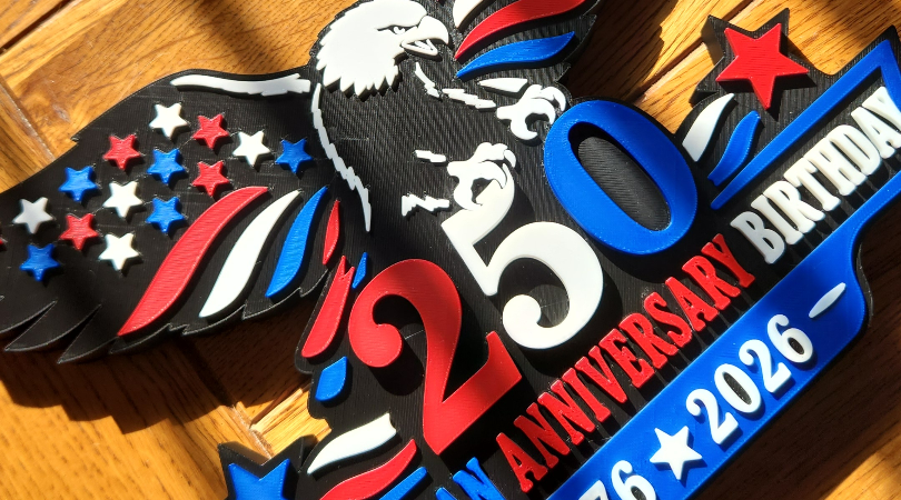 250 ára afmæli American Birthday Eagle Wall Art