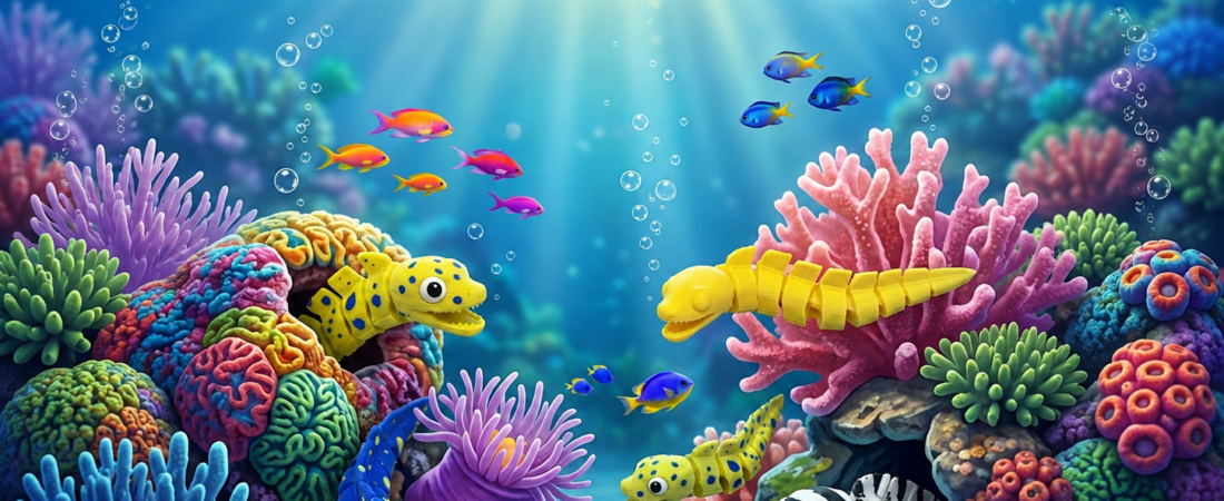 Sætur Flexi Moray Eel – Fidget Toy – Print-in-Place