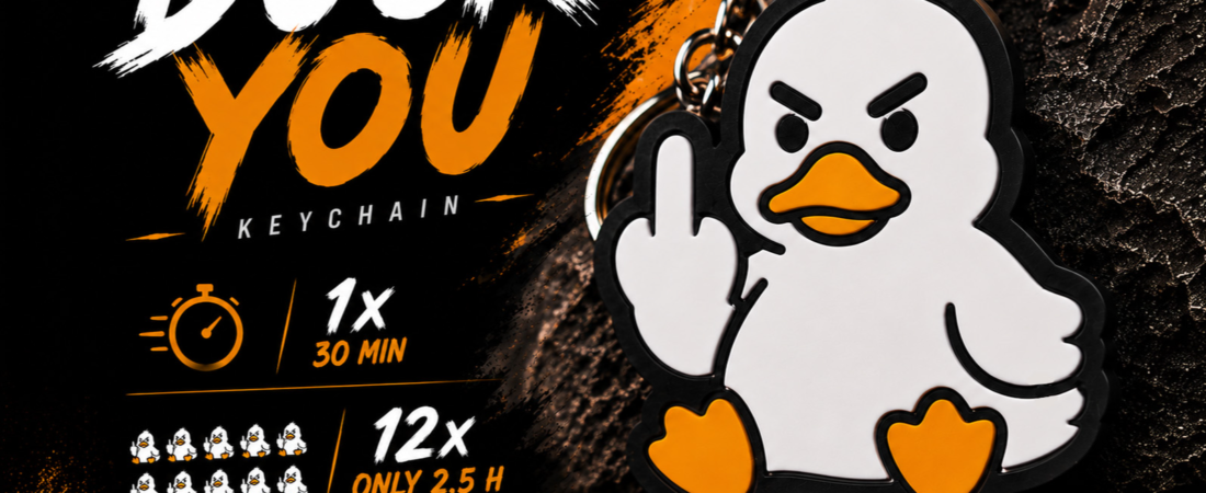 Duck You lyklakippa – Hratt prentun