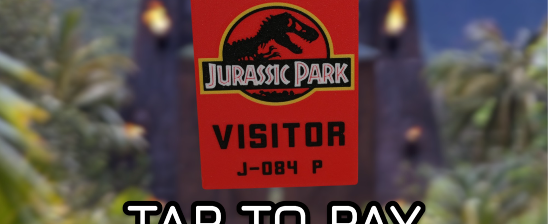 Jurassic Park Visitor Pass Bankaðu til að greiða korthafa