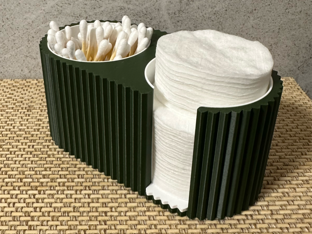 Fluted bómullarpúði og bómullarþurrkuhaldari