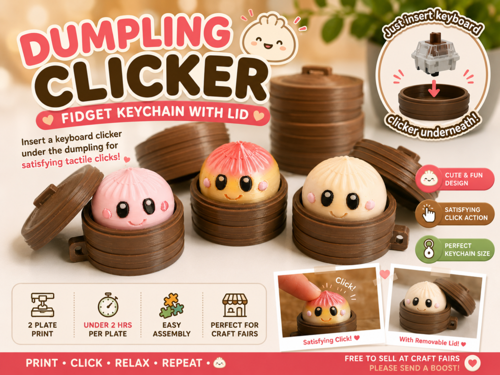 Dumpling Clicker og Pot Lyklakippa