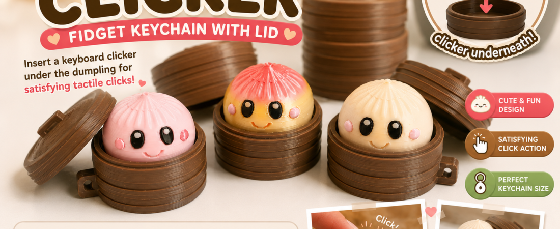 Dumpling Clicker og Pot Lyklakippa